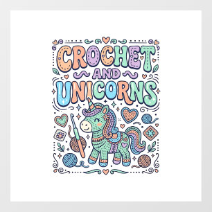 Pour Fenêtre Tricot de licorne et autocollant Kawaii de licorne