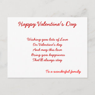Pour Fêtes Annuelles À une famille merveilleuse cartes valentines