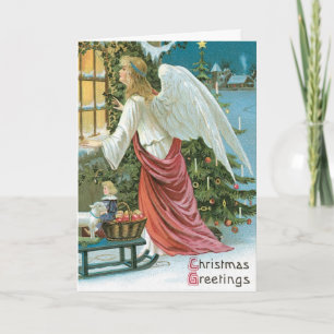 Pour Fêtes Annuelles Ancienne mode Cartes Anges de Noël