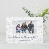 Pour Fêtes Annuelles Aquarelle Foliage Photo Croire Cartes de Noël (Debout devant)