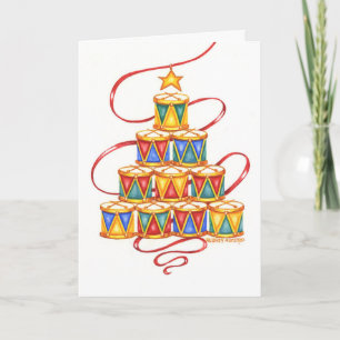 Pour Fêtes Annuelles Arbre De Noël Des Tambours Cartes De Voeux