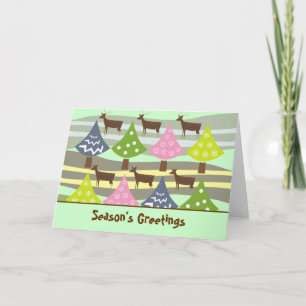 Pour Fêtes Annuelles Arbres de Noël et cartes mignons de cerfs communs
