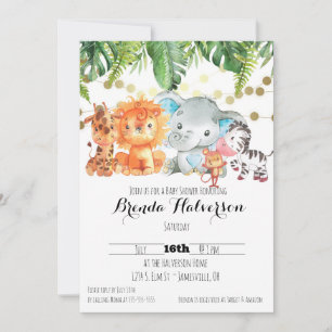 Pour Fêtes Annuelles Bébés de la jungle, Baby showers cartes d'invitati