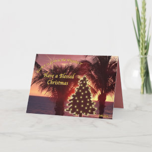 Pour Fêtes Annuelles Belle Sunset Christian Noël Cartes