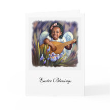 Bénédiction de Pâques. Cartes de voeux Little Afro