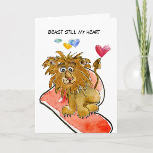 Pour Fêtes Annuelles Bête encore mon coeur Lion Cartes Coeurs
