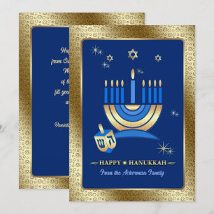 Pour Fêtes Annuelles Bonne Hanoukka. Cartes de voeux personnalisables