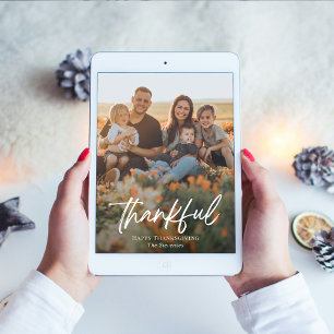Pour Fêtes Annuelles Brossé Merci les Cartes photos de Thanksgiving