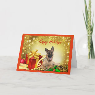 Pour Fêtes Annuelles Cadeaux de cartes de Noël berger allemand