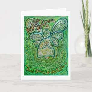 Pour Fêtes Annuelles Cancer Poem Green Angel Cartes de voeux personnali