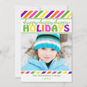 Pour Fêtes Annuelles Cartes à plat de Noël de couleurs vives