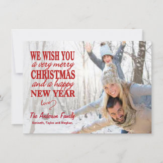 Pour Fêtes Annuelles Cartes à platine rouge Joyeux Noël Pleine Bleed