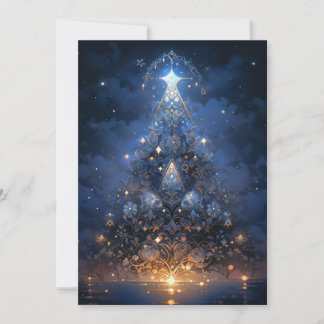 Pour Fêtes Annuelles Cartes Abstrait de Noël bleu Tribal