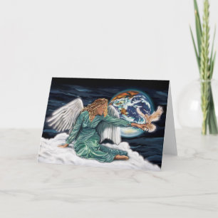 Pour Fêtes Annuelles Cartes Angel vierges à l'intérieur