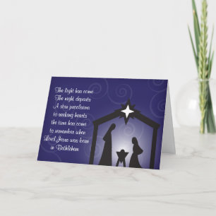 Pour Fêtes Annuelles Cartes bleues de nativité de Noël de soirée