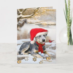 Pour Fêtes Annuelles Cartes bleues de scène d'hiver de Heeler