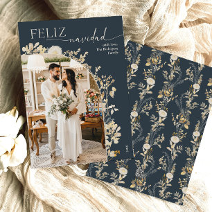 Pour Fêtes Annuelles Cartes Boho Chic Or Feliz Navidad Photo