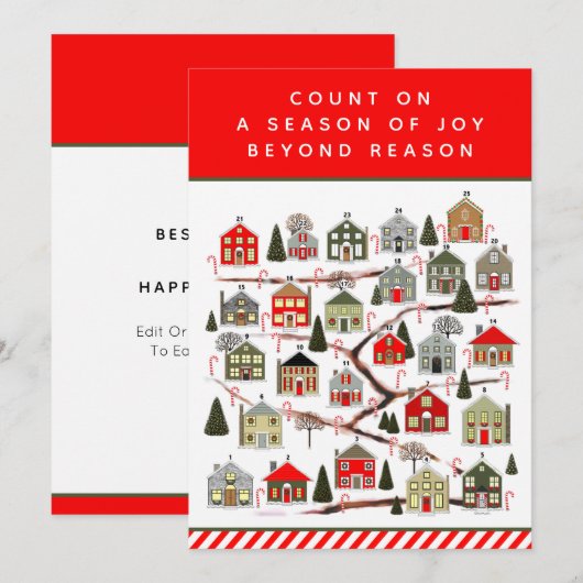 Pour Fêtes Annuelles Cartes Calendrier de Noël (Devant / Derrière)