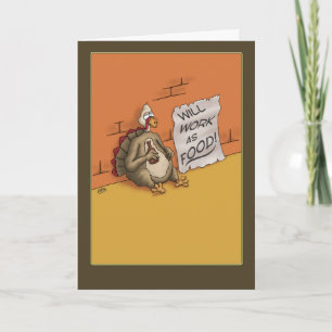 Pour Fêtes Annuelles Cartes d'action de grâces amusantes : vers le bas 