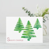 Pour Fêtes Annuelles Cartes d'aquarelle de Noël des Arbres Peints (Debout devant)