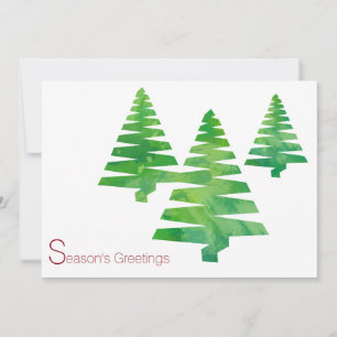 Pour Fêtes Annuelles Cartes d'aquarelle de Noël des Arbres Peints
