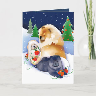 Pour Fêtes Annuelles Cartes d'art Chow SNOWBABIES