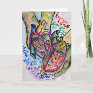Pour Fêtes Annuelles Cartes d'art Zombie Love Poem Greeting ou Note