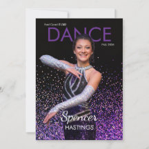 Cartes d'autographe de danse avec présentoir paill