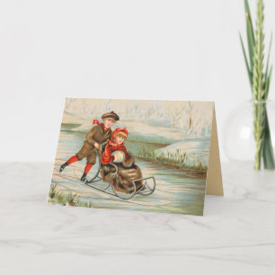 Pour Fêtes Annuelles Cartes de couchage de Noël Vintage