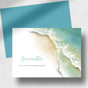 Pour Fêtes Annuelles Cartes de demoiselle d'Aquarelle des vagues de l'o