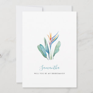 Pour Fêtes Annuelles Cartes de femme de chambre à l'aquarelle tropicale