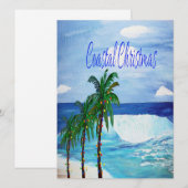 Pour Fêtes Annuelles Cartes de fin de année de Noël côtier. (Devant / Derrière)