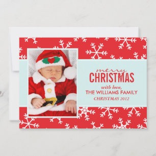 Pour Fêtes Annuelles Cartes de fin de année Motifs de Red Snowflakes