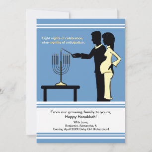 Pour Fêtes Annuelles Cartes de grossesse Hanoukka 5x7
