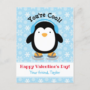 Pour Fêtes Annuelles Cartes de Jour des Valentines de Pingouin (Enfants