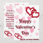 Pour Fêtes Annuelles Cartes de la Saint-Valentin (Devant / Derrière)