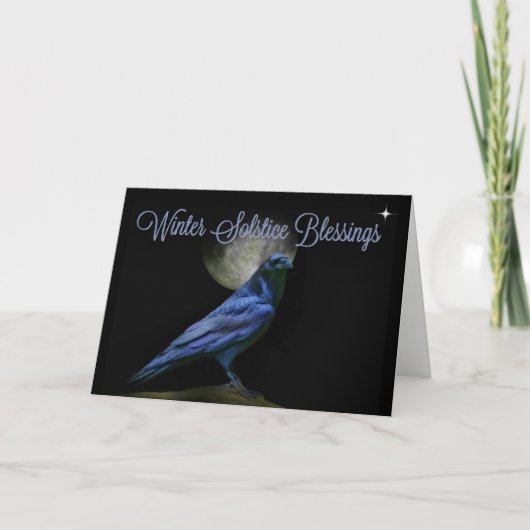Pour Fêtes Annuelles Cartes de lune corbeau corneille bénédictions sols (Devant)