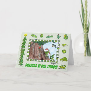 Pour Fêtes Annuelles Cartes de lutin de choses vertes de saisons