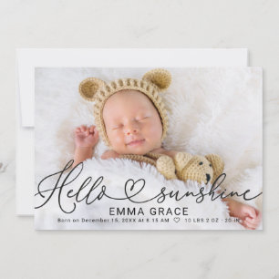 Pour Fêtes Annuelles Cartes de naissance photo avec un joli script