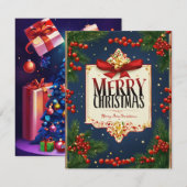 Pour Fêtes Annuelles Cartes de Noël 2024 (Devant / Derrière)