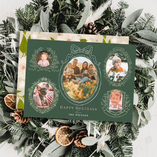 Pour Fêtes Annuelles Cartes de Noël 5 Photo Cartes de Noël Ruban & Bota