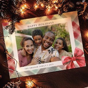 Pour Fêtes Annuelles Cartes de Noël à carreaux festifs
