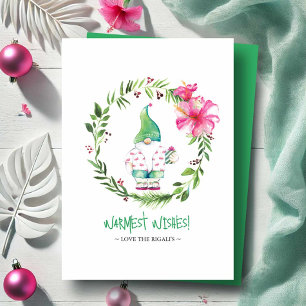 Pour Fêtes Annuelles Cartes de Noël à l'aquarelle de Plage Tropicale