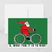 Pour Fêtes Annuelles cartes de Noël à vélo (Devant / Derrière)
