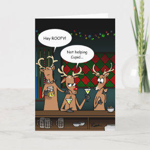 Pour Fêtes Annuelles Cartes de Noël amusantes Salutation de vacances