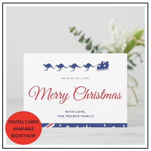 Pour Fêtes Annuelles Cartes de Noël Australie Kangaroo Aussie