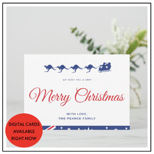 Pour Fêtes Annuelles Cartes de Noël Australie Kangourou Australien