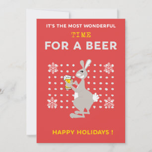 Pour Fêtes Annuelles Cartes de Noël australiennes Kangaroo Beer Drôle