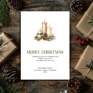 Pour Fêtes Annuelles Cartes de Noël avec bougies pastel minimalistes