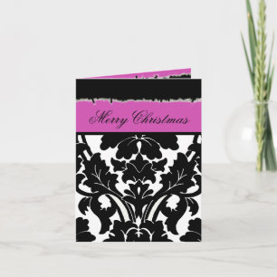 Pour Fêtes Annuelles Cartes de Noël avec encart photo Damask Me